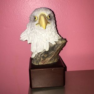 Antique Vintage American Bald With Wood Base